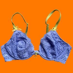 00's vintage floral lace coquette fairy y2k bra 36B victoria's secret